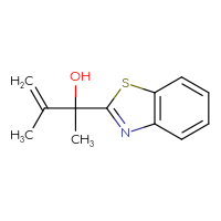 Chemical structure of 2-(1,3-benzothiazol-2-yl)-3-methylbut-3-en-2-ol - CSSB21246264833