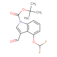 Chemical structure of tert-butyl 4-(difluoromethoxy)-3-formyl-1H-indole-1-carboxylate - CSSB21332128506