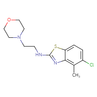 Chemical structure of 5-chloro-4-methyl-N-[2-(morpholin-4-yl)ethyl]-1,3-benzothiazol-2-amine - CSSB00025753049