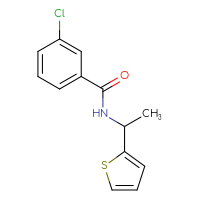Chemical structure of 3-chloro-N-[1-(thiophen-2-yl)ethyl]benzamide - CSSB00026339169