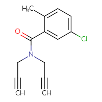 Chemical structure of 5-chloro-2-methyl-N,N-bis(prop-2-yn-1-yl)benzamide - CSSB00114450051
