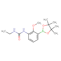 Chemical structure of 3-ethyl-1-[2-methoxy-3-(4,4,5,5-tetramethyl-1,3,2-dioxaborolan-2-yl)phenyl]urea - CSSB20634225054