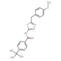 Chemical structure of 4-tert-butyl-N-{5-[(4-methoxyphenyl)methyl]-1,3,4-thiadiazol-2-yl}benzamide - CSSB00121719457