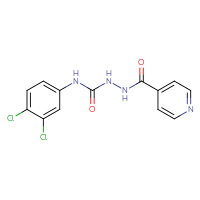 Chemical structure of N-{[(3,4-dichlorophenyl)carbamoyl]amino}pyridine-4-carboxamide - CSSB00025733239