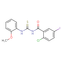 Chemical structure of 1-(2-chloro-5-iodobenzoyl)-3-(2-methoxyphenyl)thiourea - CSSB00121715416