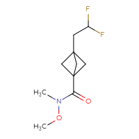 Chemical structure of 3-(2,2-difluoroethyl)-N-methoxy-N-methylbicyclo[1.1.1]pentane-1-carboxamide - CSSB04542710521