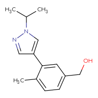 Chemical structure of {4-methyl-3-[1-(propan-2-yl)-1H-pyrazol-4-yl]phenyl}methanol - CSSB06277673467