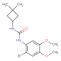 Chemical structure of 1-(2-bromo-4,5-dimethoxyphenyl)-3-(3,3-dimethylcyclobutyl)urea - CSSB00081406365