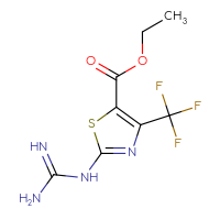 Chemical structure of ethyl 2-carbamimidamido-4-(trifluoromethyl)-1,3-thiazole-5-carboxylate - CSSB00020649515