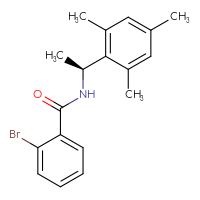 Chemical structure of 2-bromo-N-[(1S)-1-(2,4,6-trimethylphenyl)ethyl]benzamide - CSSB01140835352