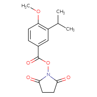 Chemical structure of 2,5-dioxopyrrolidin-1-yl 4-methoxy-3-(propan-2-yl)benzoate - CSSB20270999664