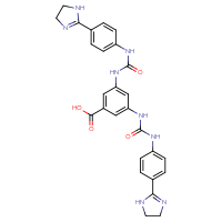 Chemical structure of 3,5-bis({[4-(4,5-dihydro-1H-imidazol-2-yl)phenyl]carbamoyl}amino)benzoic acid - CSSB06744598338