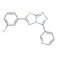 Chemical structure of 3-[6-(3-chlorophenyl)-[1,2,4]triazolo[3,4-b][1,3,4]thiadiazol-3-yl]pyridine - CSSB00121624302