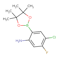 Chemical structure of 4-chloro-5-fluoro-2-(4,4,5,5-tetramethyl-1,3,2-dioxaborolan-2-yl)aniline - CSSB00134823847