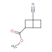 Chemical structure of methyl 4-cyanobicyclo[2.2.0]hexane-2-carboxylate - CSSB20817229982