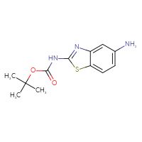 Chemical structure of tert-butyl N-(5-amino-1,3-benzothiazol-2-yl)carbamate - CSSB00010203281