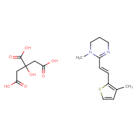 Chemical structure of 1-methyl-2-[(1E)-2-(3-methylthiophen-2-yl)ethenyl]-1,4,5,6-tetrahydropyrimidine; 2-hydroxypropane-1,2,3-tricarboxylic acid - CSSB00016999304