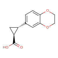 Chemical structure of (1S,2S)-2-(2,3-dihydro-1,4-benzodioxin-6-yl)cyclopropane-1-carboxylic acid - CSSB06645179367