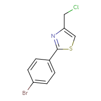 Chemical structure of 2-(4-bromophenyl)-4-(chloromethyl)-1,3-thiazole - CSSB00000230090