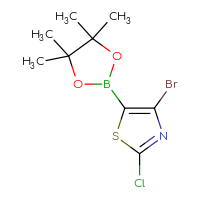Chemical structure of 4-bromo-2-chloro-5-(4,4,5,5-tetramethyl-1,3,2-dioxaborolan-2-yl)-1,3-thiazole - CSSB00010891198