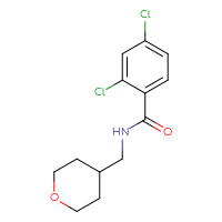 Chemical structure of 2,4-dichloro-N-[(oxan-4-yl)methyl]benzamide - CSSB00087586069