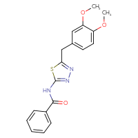 Chemical structure of N-{5-[(3,4-dimethoxyphenyl)methyl]-1,3,4-thiadiazol-2-yl}benzamide - CSSB00121661114