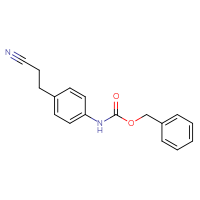 Chemical structure of benzyl N-[4-(2-cyanoethyl)phenyl]carbamate - CSSB03496560272