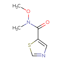 Chemical structure of N-methoxy-N-methyl-1,3-thiazole-5-carboxamide - CSSB00011197298