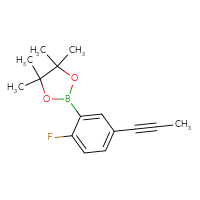 Chemical structure of 2-[2-fluoro-5-(prop-1-yn-1-yl)phenyl]-4,4,5,5-tetramethyl-1,3,2-dioxaborolane - CSSB00134714797