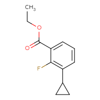 Chemical structure of ethyl 3-cyclopropyl-2-fluorobenzoate - CSSB06582290030