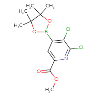 Chemical structure of methyl 5,6-dichloro-4-(4,4,5,5-tetramethyl-1,3,2-dioxaborolan-2-yl)pyridine-2-carboxylate - CSSB06835379266