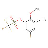 Chemical structure of 5-fluoro-2-methoxy-3-methylphenyl trifluoromethanesulfonate - CSSB17476846965
