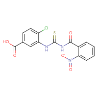 Chemical structure of 4-chloro-3-({[(2-nitrophenyl)formamido]methanethioyl}amino)benzoic acid - CSSB00102610443