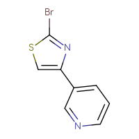 Chemical structure of 3-(2-bromo-1,3-thiazol-4-yl)pyridine - CSSB00012352322