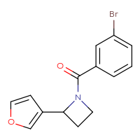 Chemical structure of 1-(3-bromobenzoyl)-2-(furan-3-yl)azetidine - CSSB20900516601