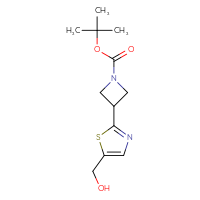 Chemical structure of tert-butyl 3-[5-(hydroxymethyl)-1,3-thiazol-2-yl]azetidine-1-carboxylate - CSSB00055641771