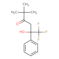 Chemical structure of 6,6,6-trifluoro-5-hydroxy-2,2-dimethyl-5-phenylhexan-3-one - CSSB00015187339