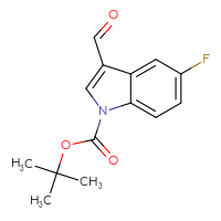 Chemical structure of tert-butyl 5-fluoro-3-formyl-1H-indole-1-carboxylate - CSSB00010203491