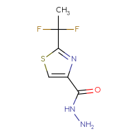 Chemical structure of 2-(1,1-difluoroethyl)-1,3-thiazole-4-carbohydrazide - CSSB06258076365