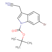 Chemical structure of tert-butyl 6-bromo-3-(cyanomethyl)-1H-indole-1-carboxylate - CSSB03440181230