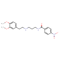 Chemical structure of N-(3-{[2-(3,4-dimethoxyphenyl)ethyl]amino}propyl)-4-nitrobenzamide - CSSB20504685501