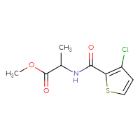 Chemical structure of methyl 2-[(3-chlorothiophen-2-yl)formamido]propanoate - CSSB00012799683