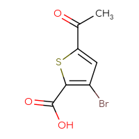 Chemical structure of 5-acetyl-3-bromothiophene-2-carboxylic acid - CSSB00161112667