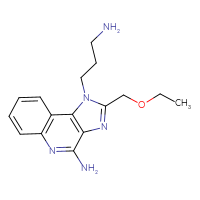 Chemical structure of 1-(3-aminopropyl)-2-(ethoxymethyl)-1H-imidazo[4,5-c]quinolin-4-amine - CSSB00020647050