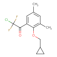 Chemical structure of 2-chloro-1-[2-(cyclopropylmethoxy)-3,5-dimethylphenyl]-2,2-difluoroethan-1-one - CSSB21103684862