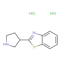 Chemical structure of 2-(pyrrolidin-3-yl)-1,3-benzothiazole dihydrochloride - CSSB06454656756