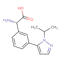 Chemical structure of (2S)-2-amino-2-{3-[1-(propan-2-yl)-1H-pyrazol-5-yl]phenyl}acetic acid - CSSB21531606786