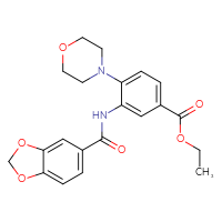 Chemical structure of ethyl 3-(2H-1,3-benzodioxole-5-amido)-4-(morpholin-4-yl)benzoate - CSSB00121592763