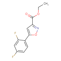 Chemical structure of ethyl 5-(2,4-difluorophenyl)-1,2-oxazole-3-carboxylate - CSSB00025773029