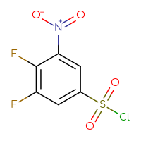Chemical structure of 3,4-difluoro-5-nitrobenzene-1-sulfonyl chloride - CSSB00021119096